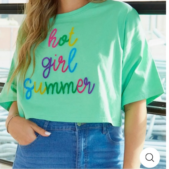 XL Hot Girl Dummer Peach Love Oversized Crop Tee - Picture 3 of 4